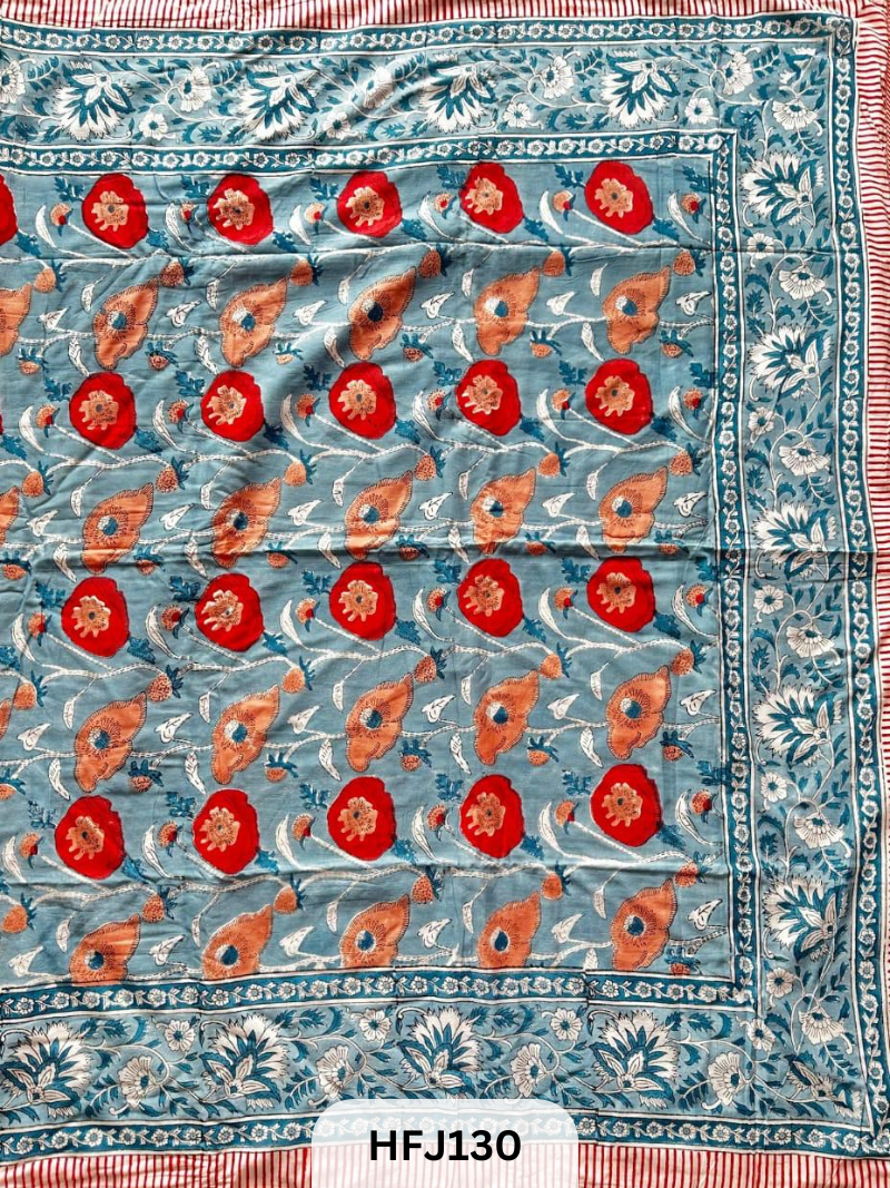 Premium Jaipuri Hand Block Print Reversable AC Dohar 3layer 60×90