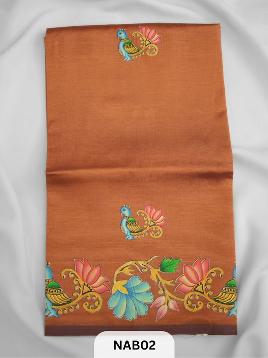 MANGALAGIRI HANDLOOM TANJORE PRINTED SAREE