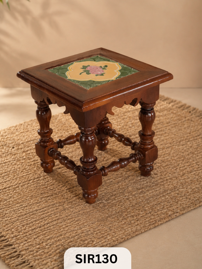 Chettinad Teak Stool