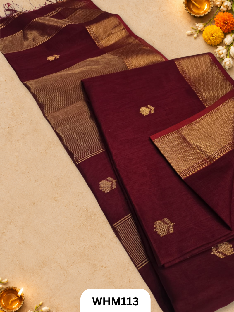 Maheshwari handloom Lotus butta sarees