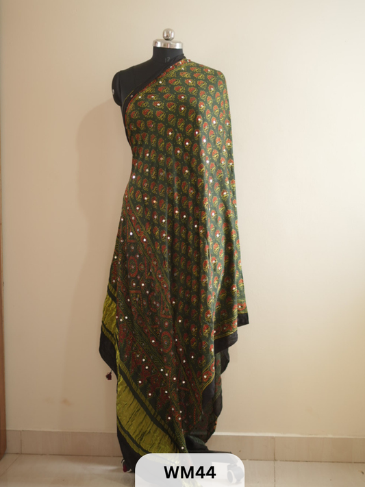 MODAL SILK WITH GLUED MIRROR LAGDI PATTA DUPPATTA