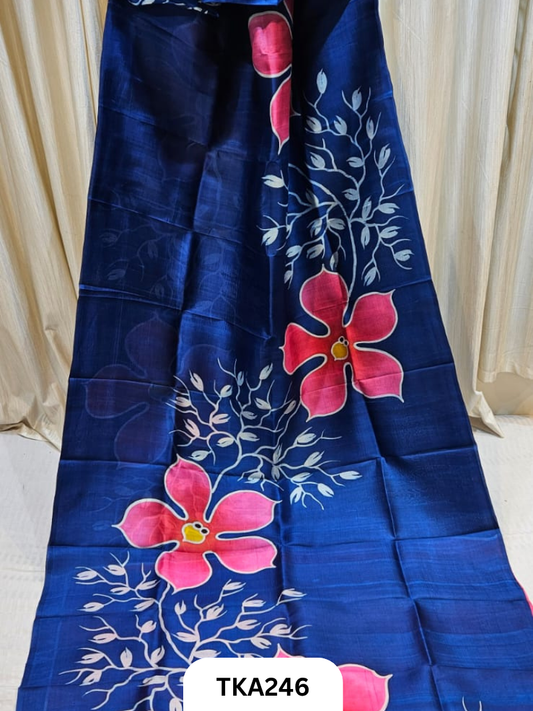 Murshidabad Silk Hand Painted Saree