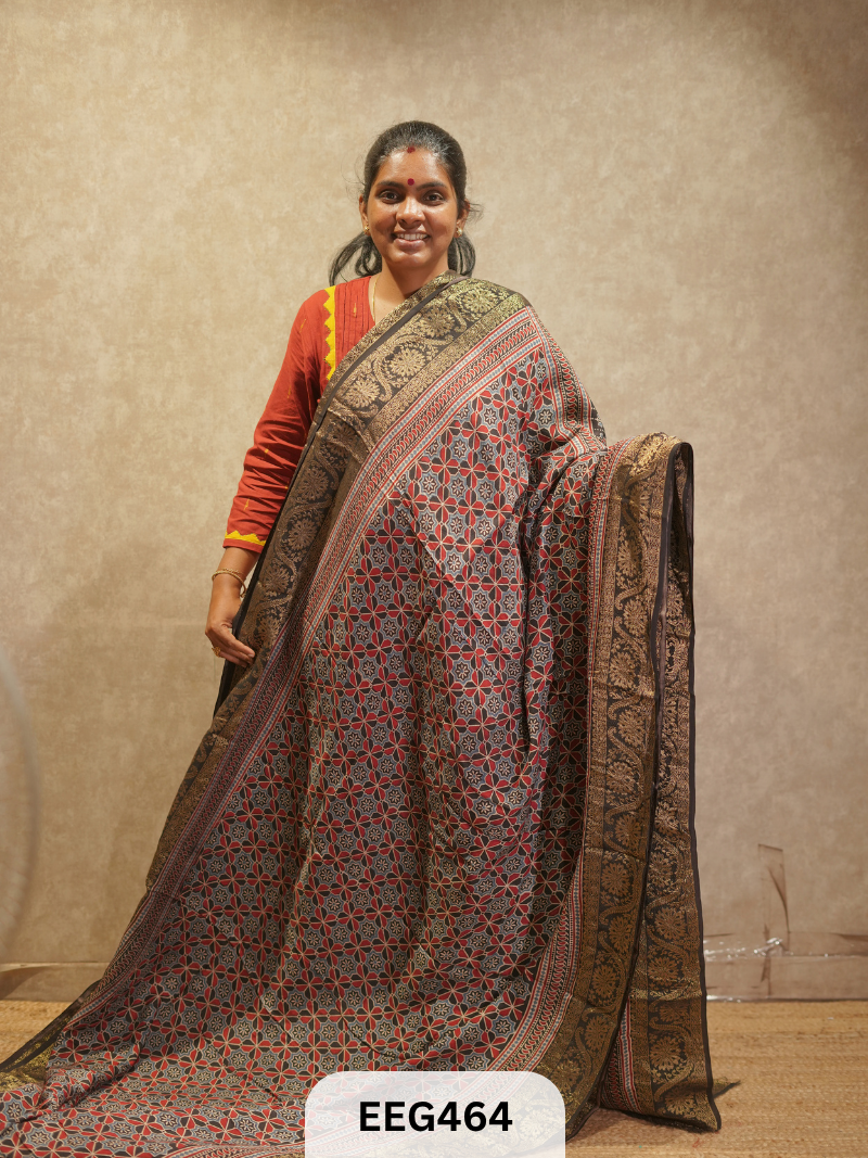 AJRAKH DOLA SILK SAREE