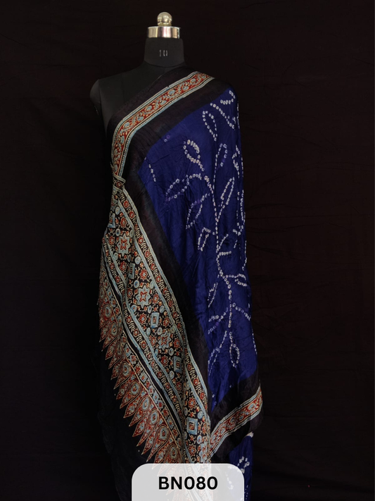 AJRAKH BANDHANI BORDER AAMBADAL DUPATTA