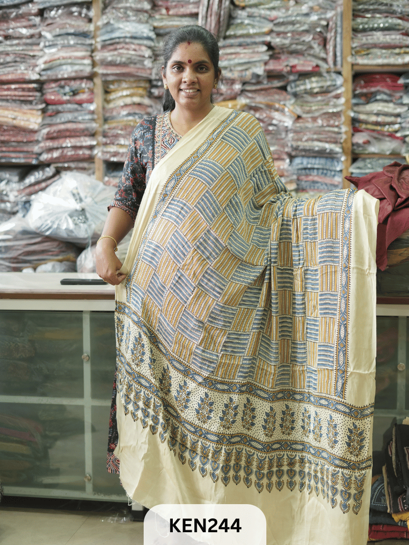 MODAL AJRAKH SCREEN PRINT DUPPATA