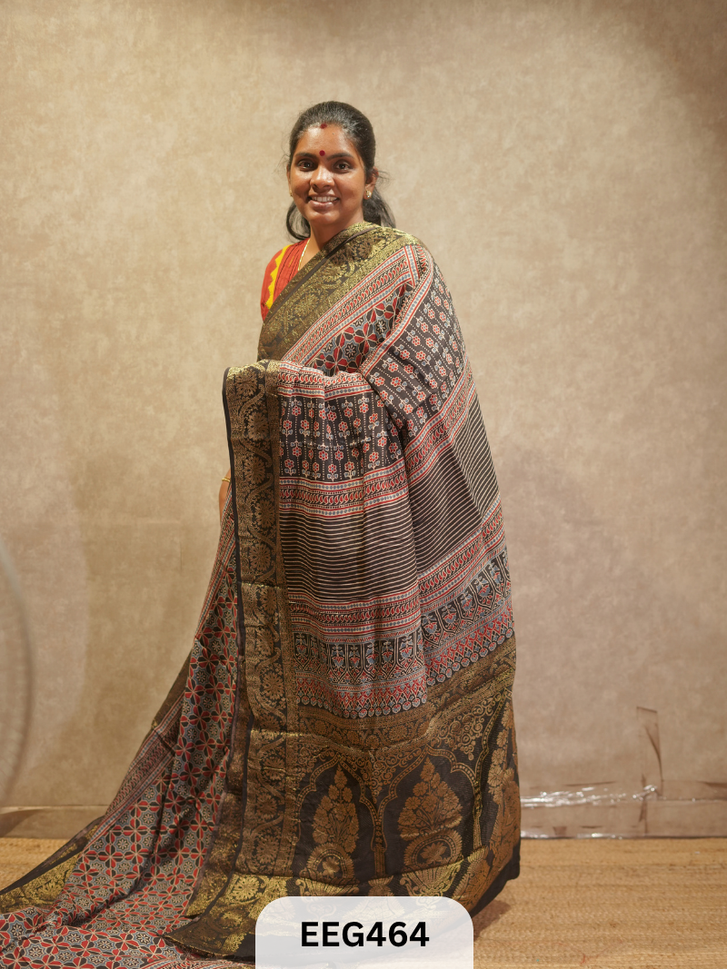 AJRAKH DOLA SILK SAREE