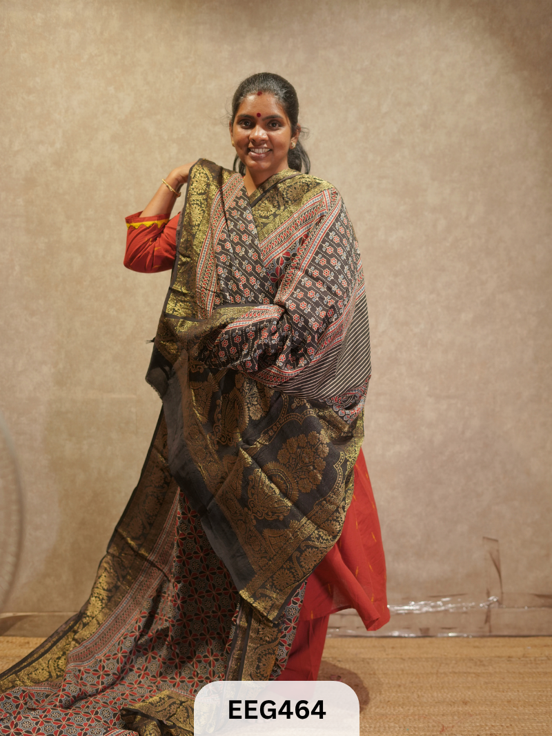 AJRAKH DOLA SILK SAREE