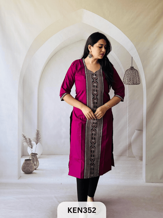 COTTON VEG PANEL KURTI - LENGTH 42