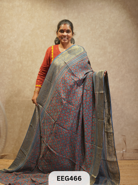 AJRAKH DOLA SILK SAREE
