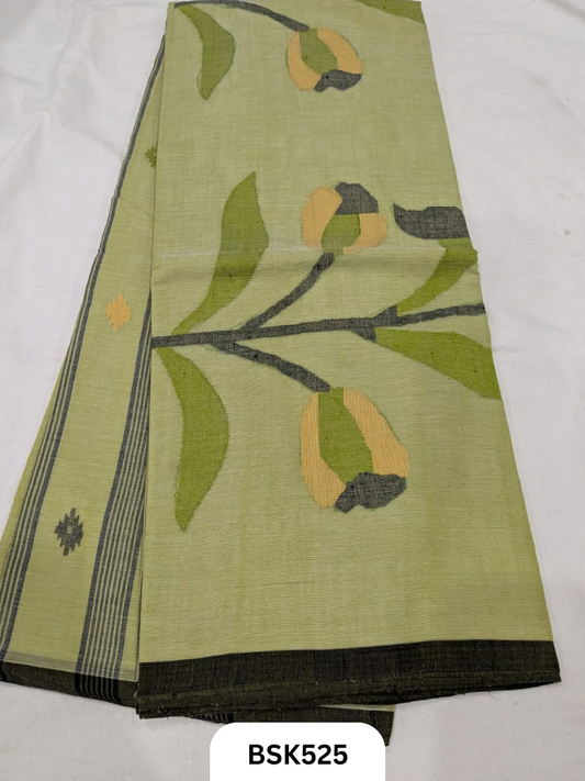 Handloom Pure Mul Cotton With Jamdhani Weave Saree