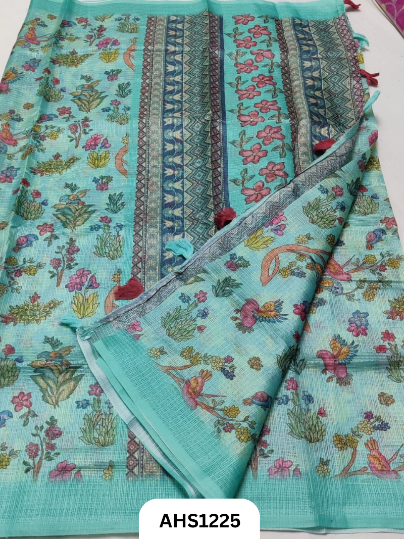 Soft Silk Kota Digital Print Saree With Blouse