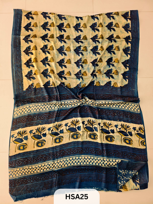 VANASPATI - VEGETABLE HANDBLOCK MODAL SAREE