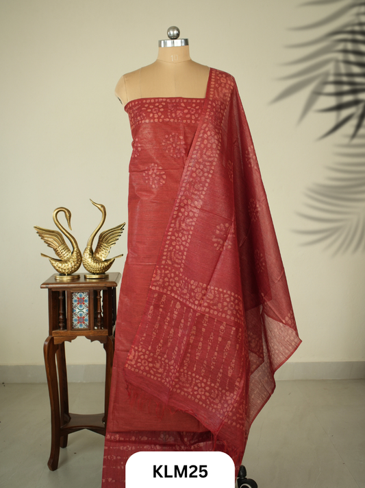 Semi Tussar Salwar Unstitched 3Pc Set