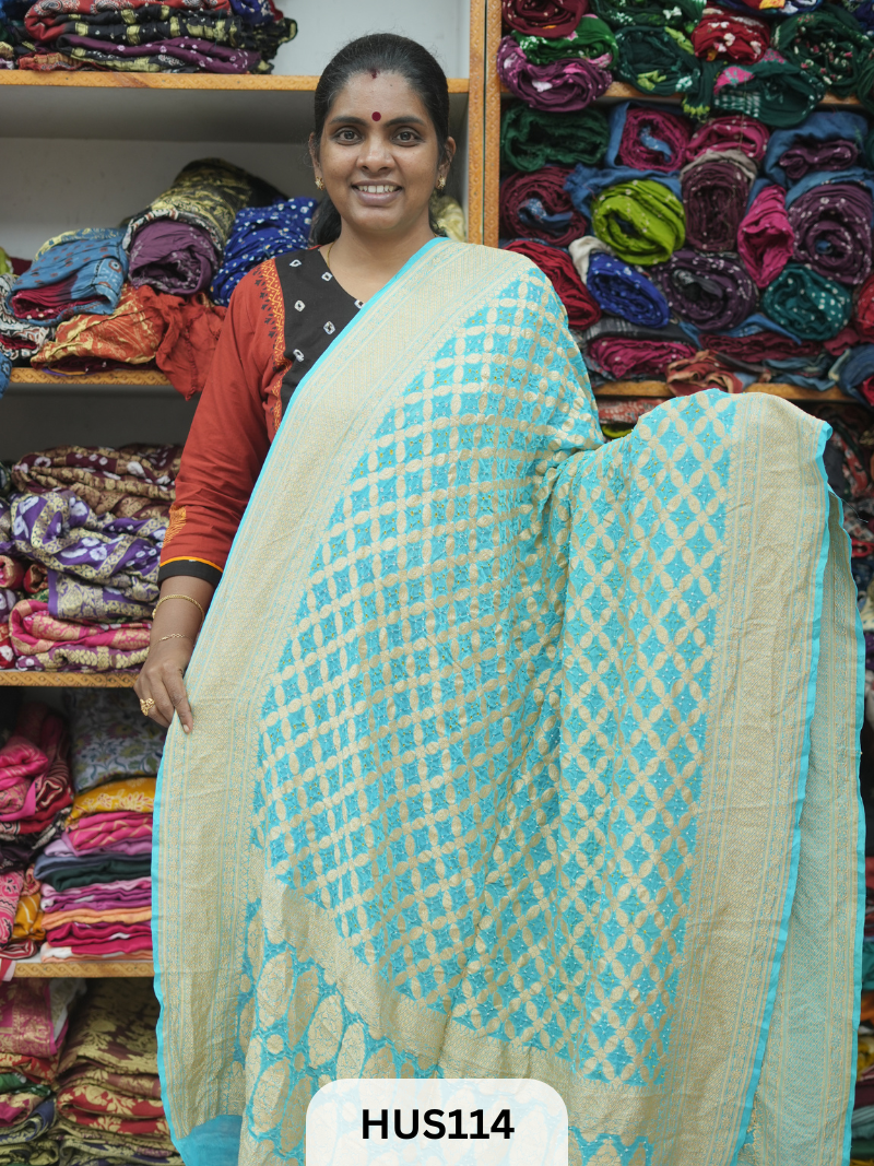 PURE KHADDI GEORGETTE DUPPATTA