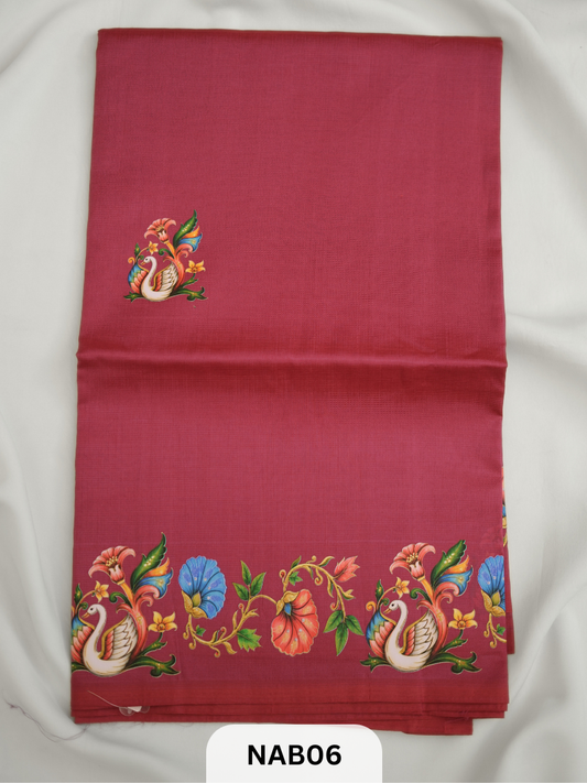 MANGALAGIRI HANDLOOM TANJORE PRINTED SAREE