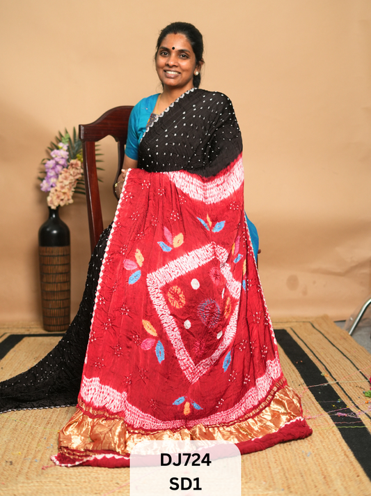 BANDHANI & AJRAKH MODAL SAREES | LAGDI PATTA | SHIBORI