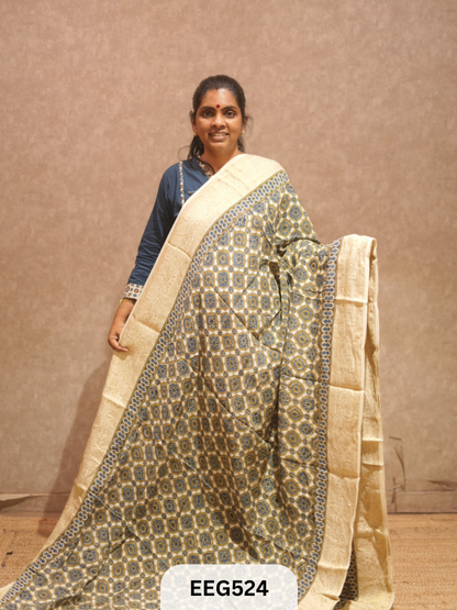 AJRAKH DOLA SILK SAREE