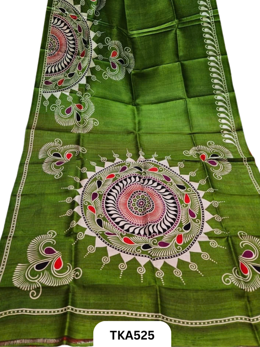 Murshidabad Silk Block Printing Saree