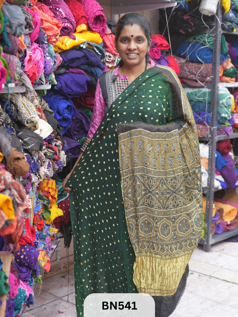 MODAL GAJI - AJRAKH BANDHINI SAREE