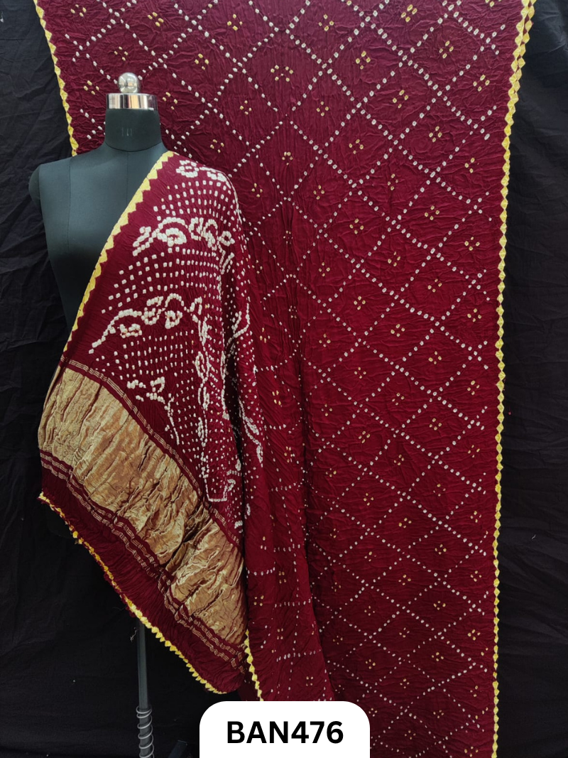 Semi Gaji SilkTissue Pallu Star Saree With Edging