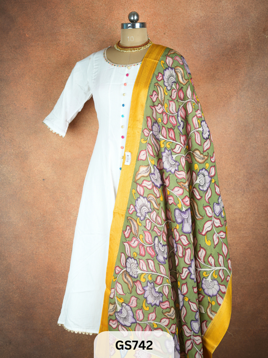Pen Kalamkari Dupatta (Dupatta only)