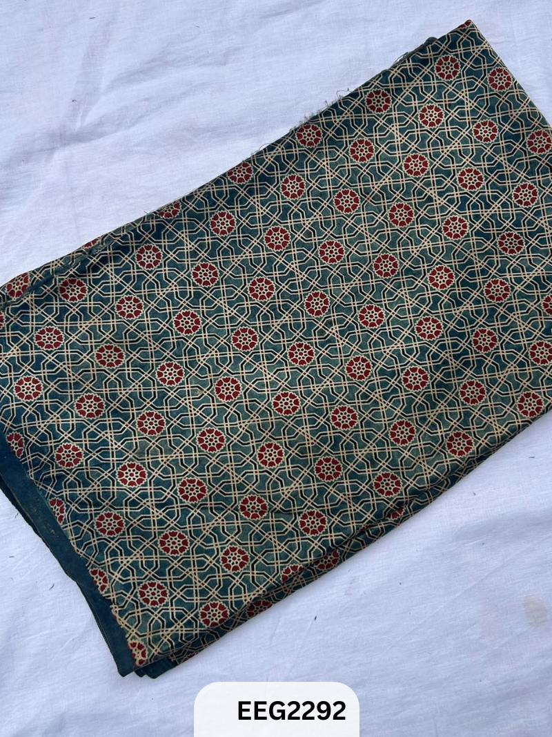 MASHRU AJRAKH FABRIC  PRINT-1 MTR