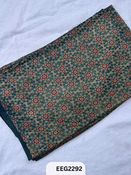 MASHRU AJRAKH FABRIC  PRINT-1 MTR