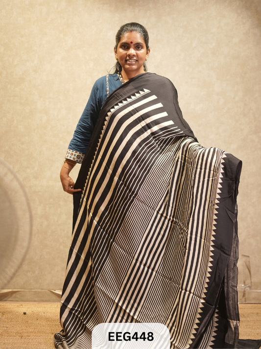 AJRAKH MODAL SAREE- RETRO