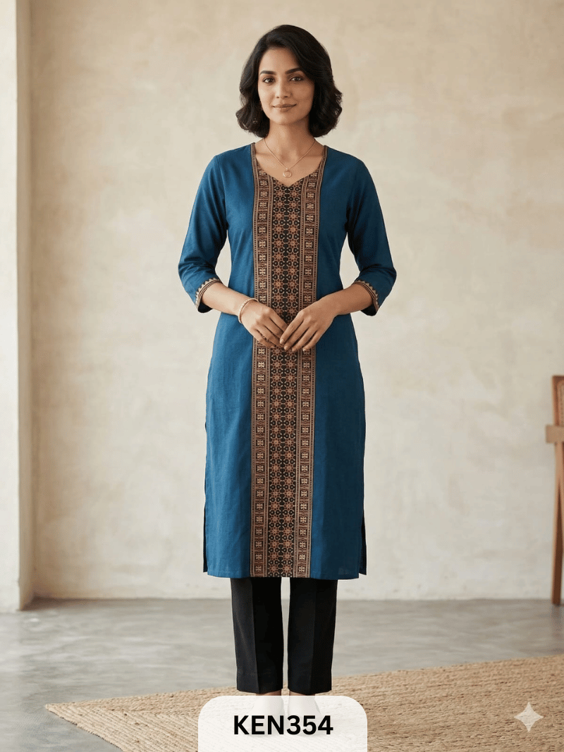 COTTON VEG PANEL KURTI - LENGTH 42