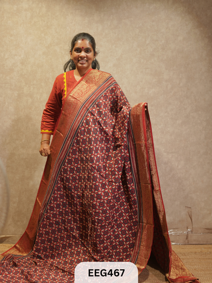 AJRAKH DOLA SILK SAREE