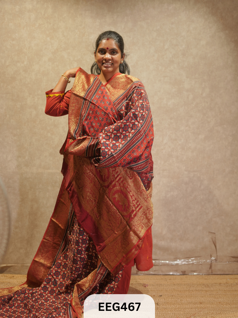 AJRAKH DOLA SILK SAREE