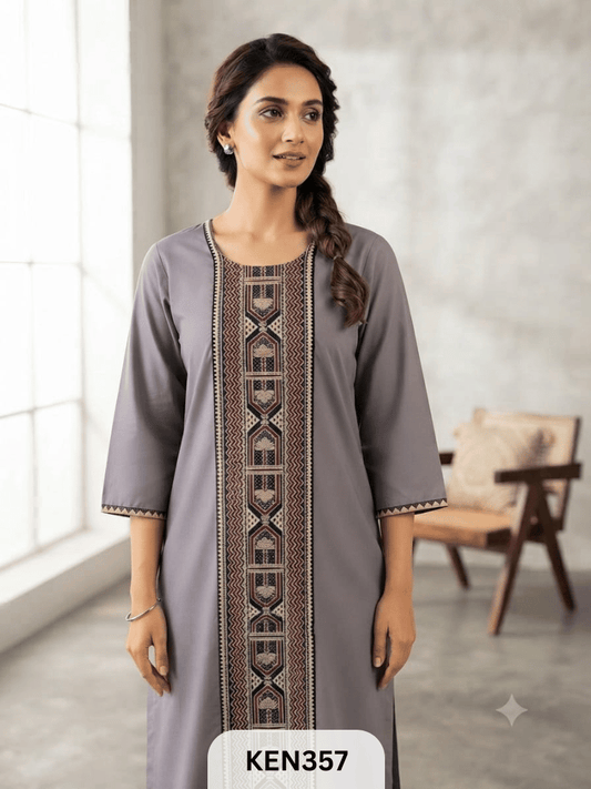 COTTON VEG PANEL KURTI - LENGTH 42