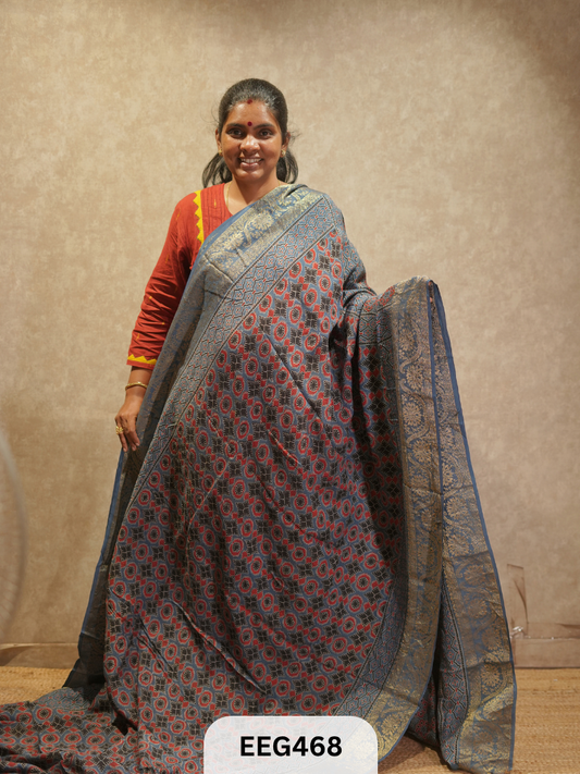 AJRAKH DOLA SILK SAREE