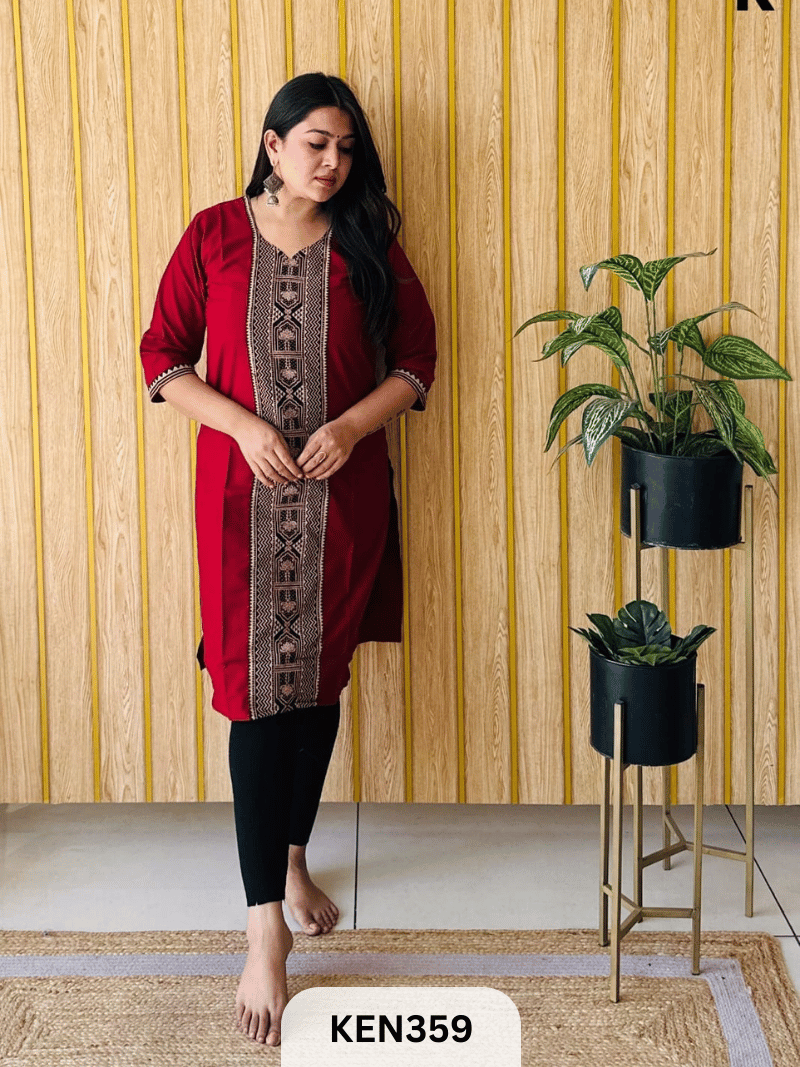 COTTON VEG PANEL KURTI - LENGTH 42