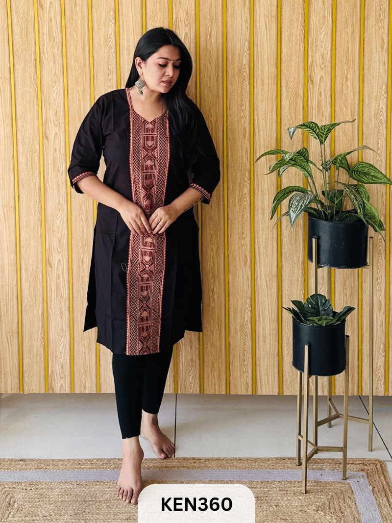 COTTON VEG PANEL KURTI - LENGTH 42