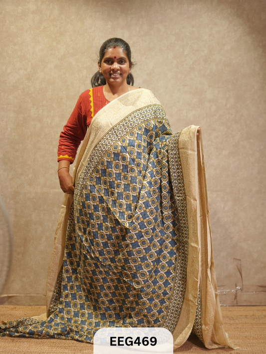 AJRAKH DOLA SILK SAREE
