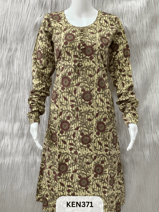 COTTON VANASPATHI A-LINE KURTI WITH POCKET