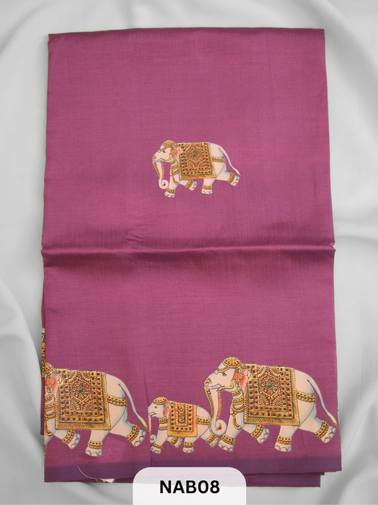 MANGALAGIRI HANDLOOM TANJORE PRINTED SAREE