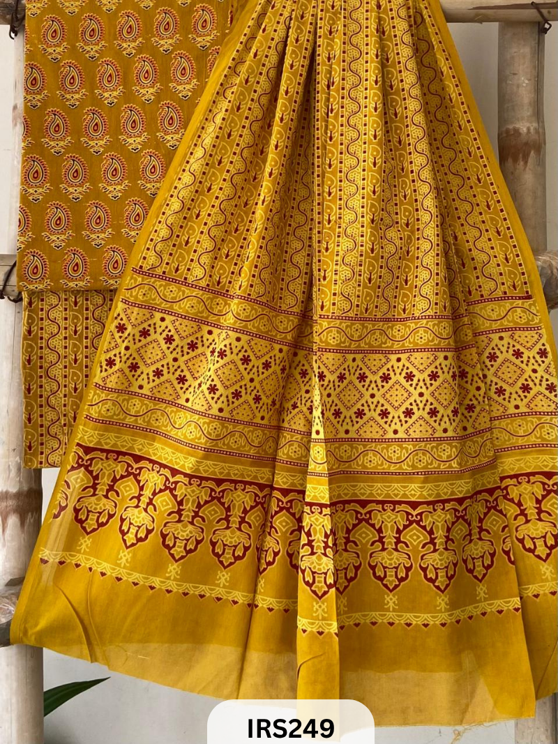 PURE COTTON FABRIC WITH AJRAKH PRINT DESIGNER SALWAR SUIT WITH AJRAKH PRINT BOTTOM