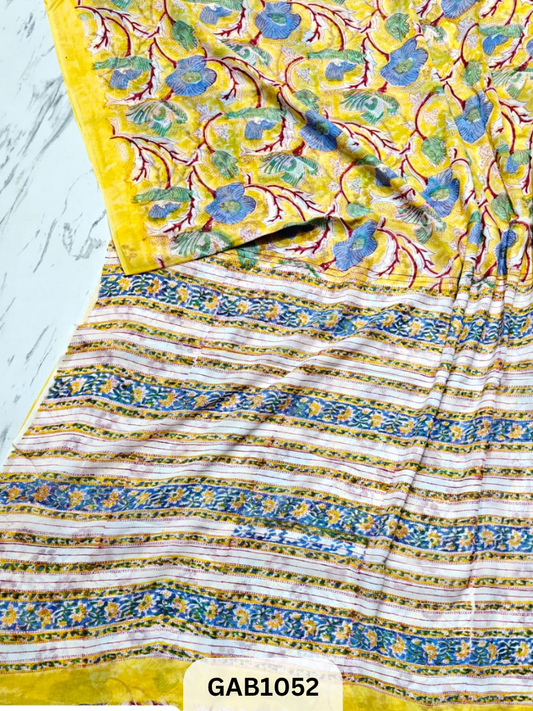Premium Hand Block Printed Georgette Sarees with Blouse