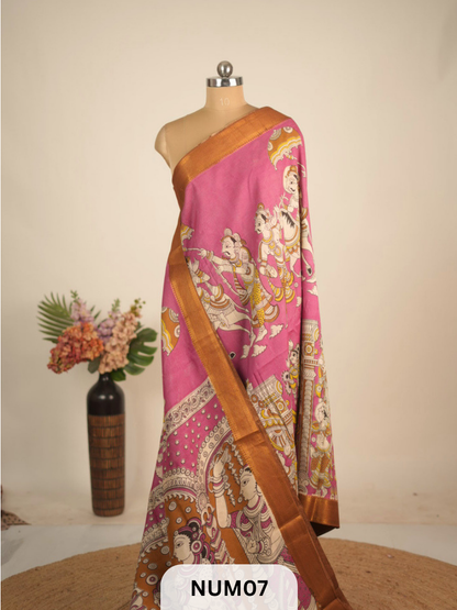 CHENNURI SILK SAREE PEDANA KALAMKARI
