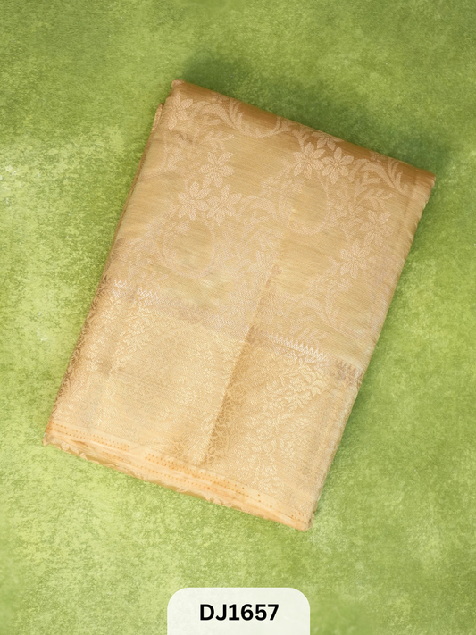 METALIC DUPION SILK - FLORAL DESIGN