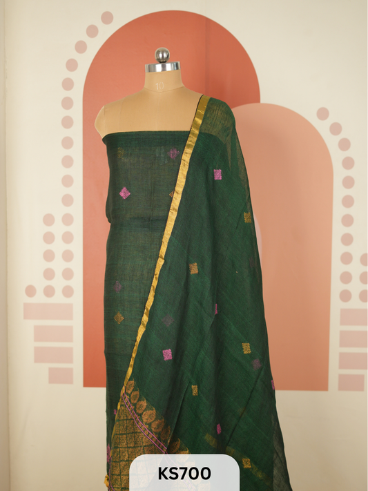 JAMDHANI LINEN TOP WITH DUPATTA