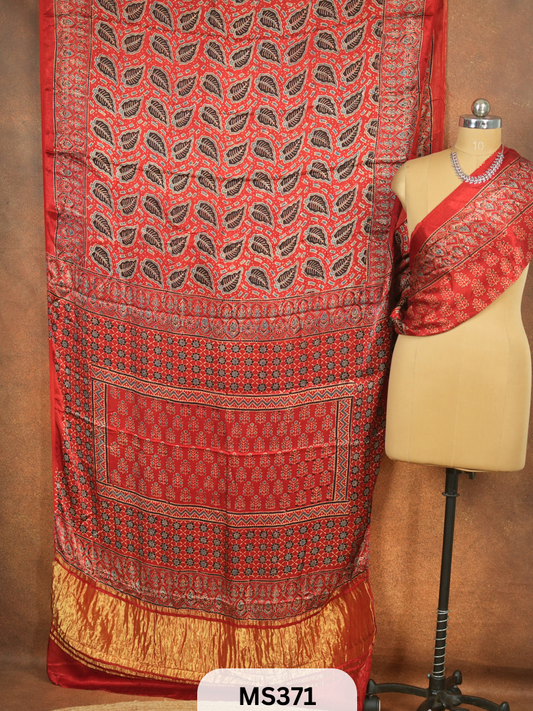 Modal Silk Saree with lagdi patta pallu