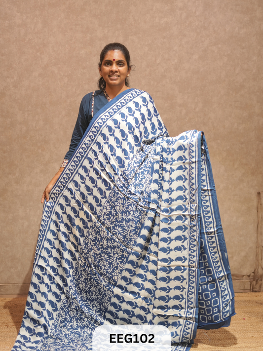 MODAL INDIGO SAREE