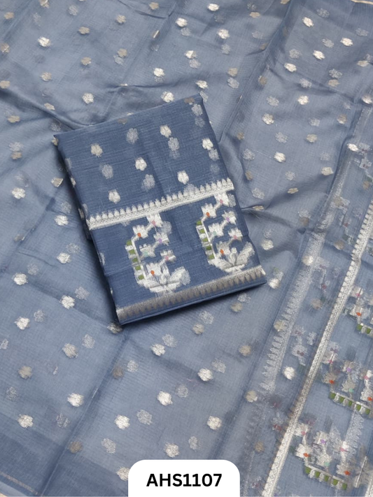 Pure Silk Kota Weaving Two Piece Dress Material  Heavy Weaving Dupatta & Kurta
