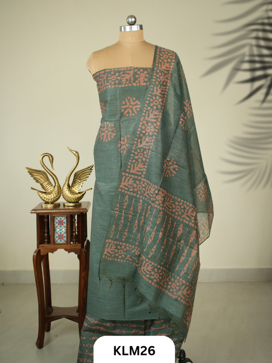 Semi Tussar Salwar Unstitched 3Pc Set