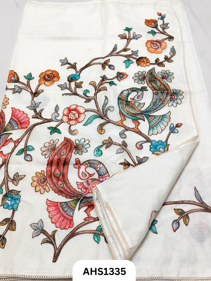 Soft Silk Kota Patch Work Saree With Blouse