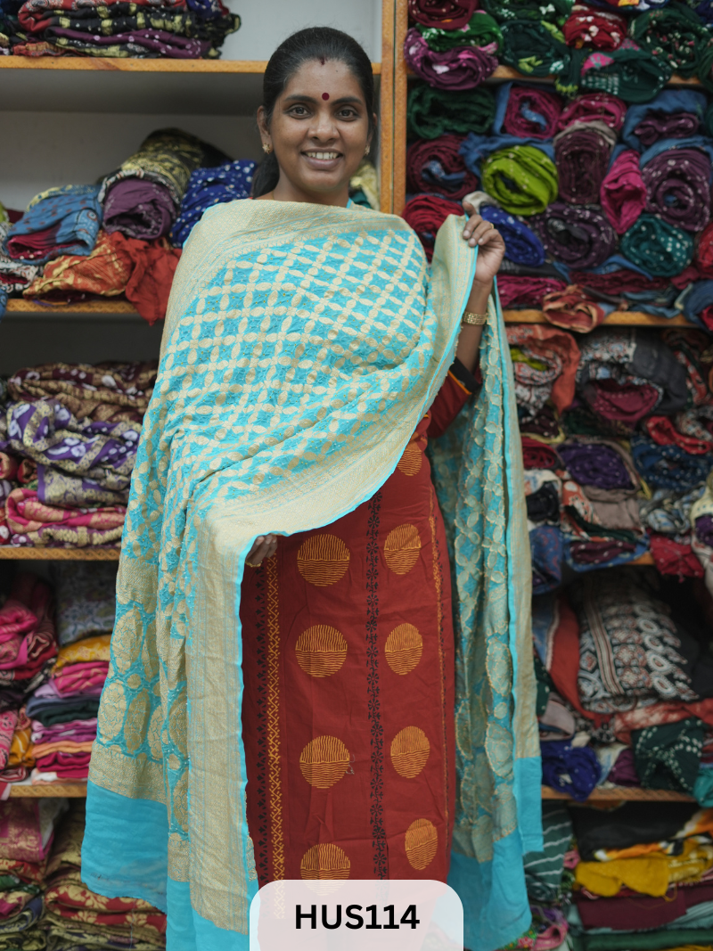 PURE KHADDI GEORGETTE DUPPATTA