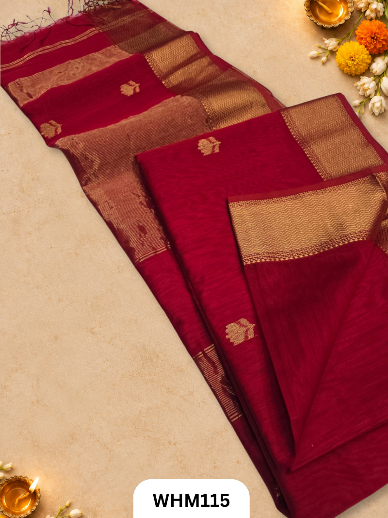 Maheshwari handloom Lotus butta sarees